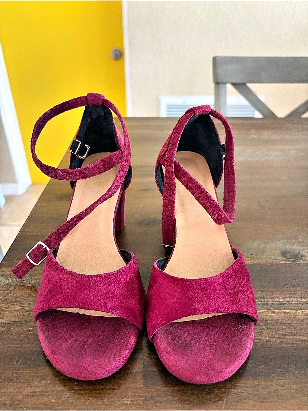 Ankle Strap Heels in Pink